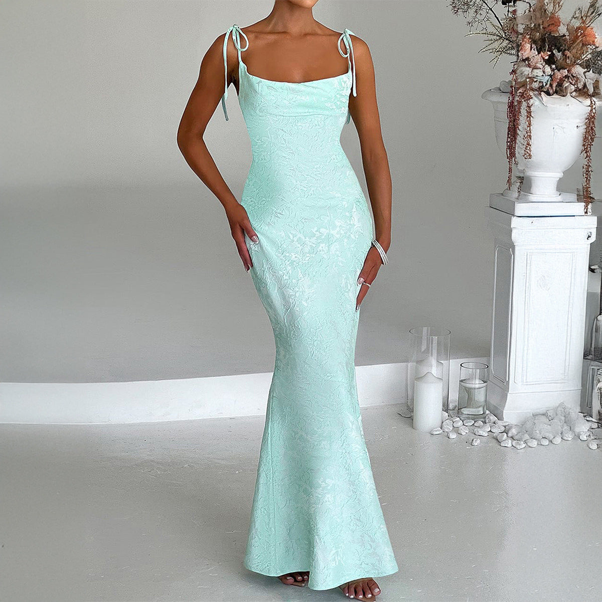 Elegant Summer Spaghetti Strap Evening Dress – Women’s Slim Fit Party & Cocktail Dress  Shop One Place