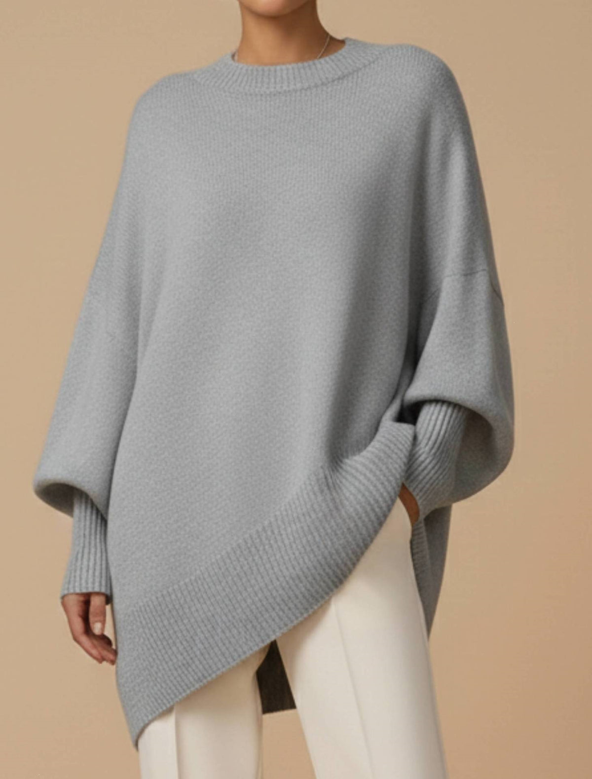Women's Oversized Crew Neck Wool Blend Sweater – view 6