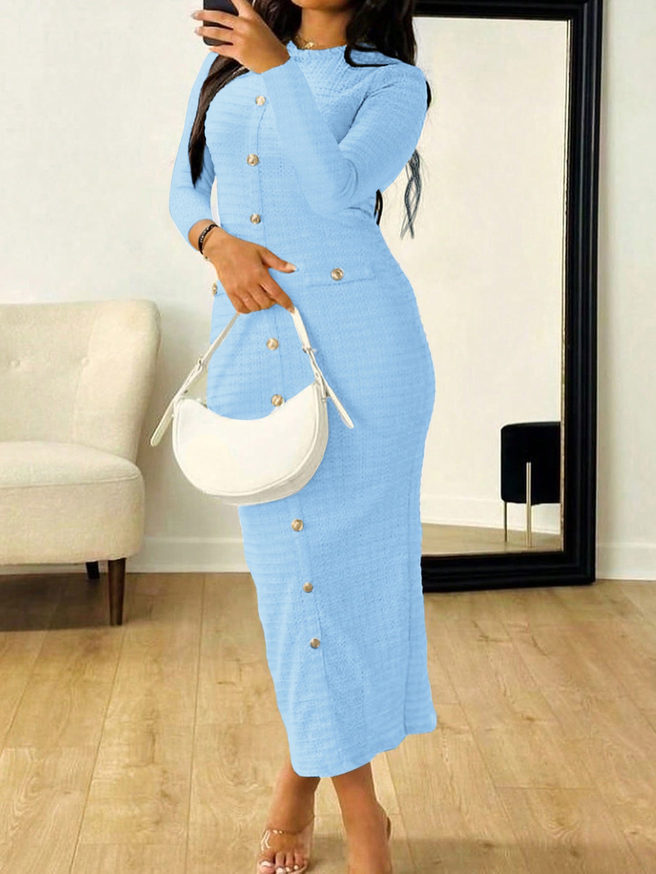 Women’s Autumn Elegant High-Grade Sheath Maxi Dress  Shop One Place
