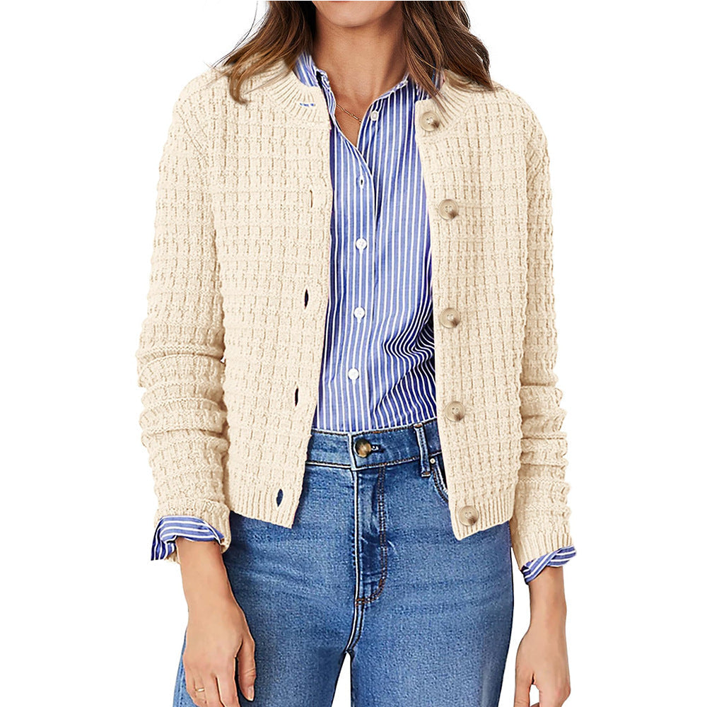 Solid Color Knitted Casual Cardigan  Shop One Place