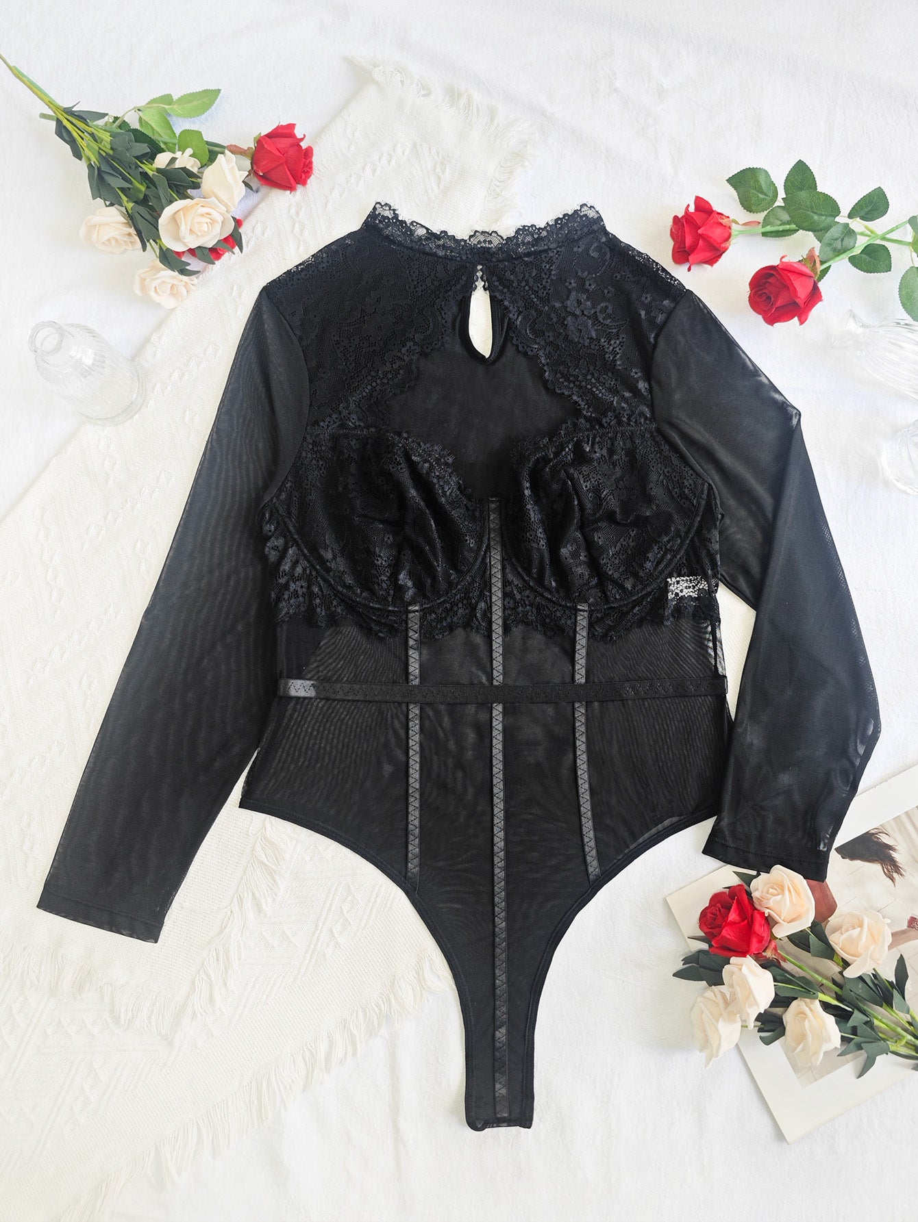Lace Open Crotch Bodysuit