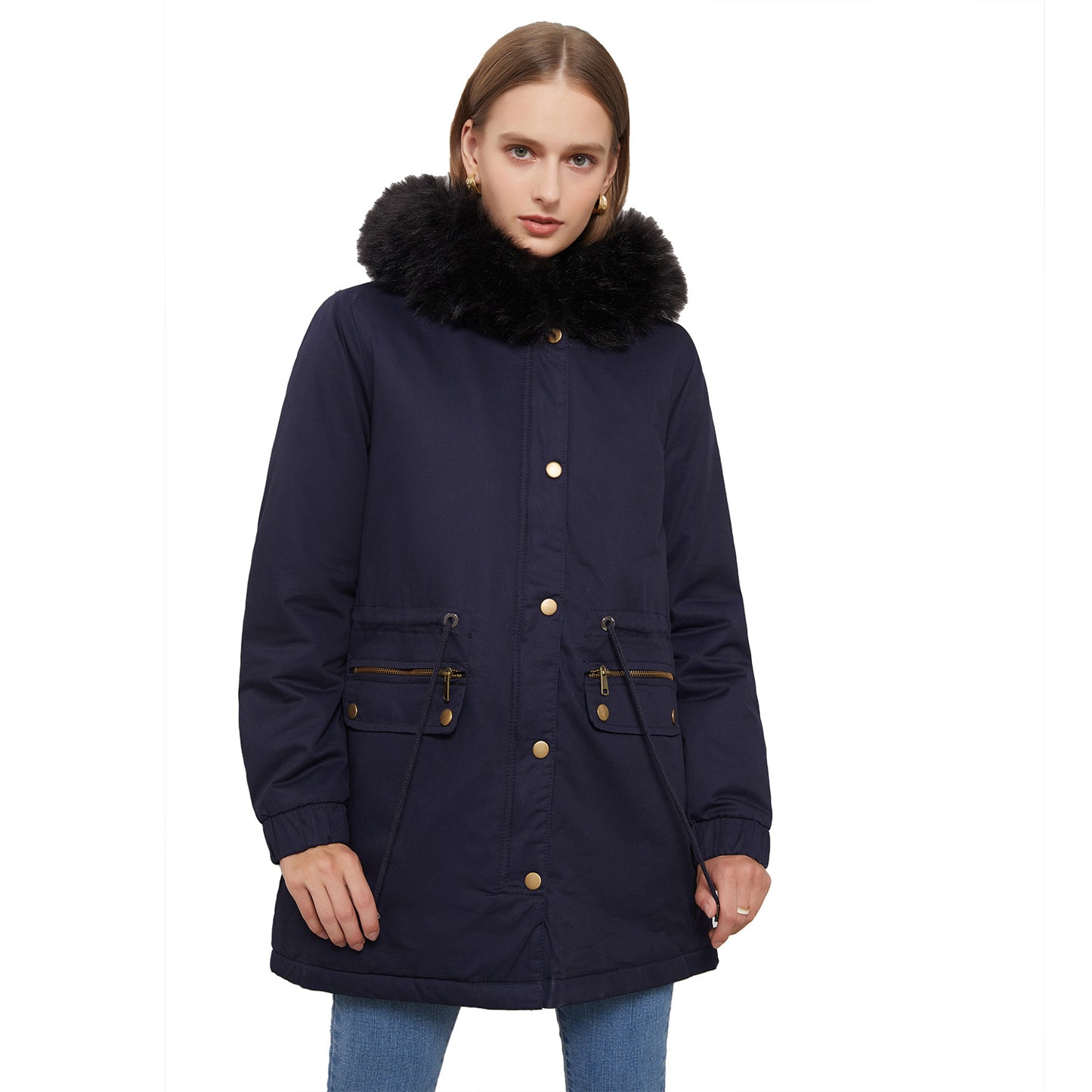 Women's Fleece-Lined Fur Collar Parka  Shop One Place