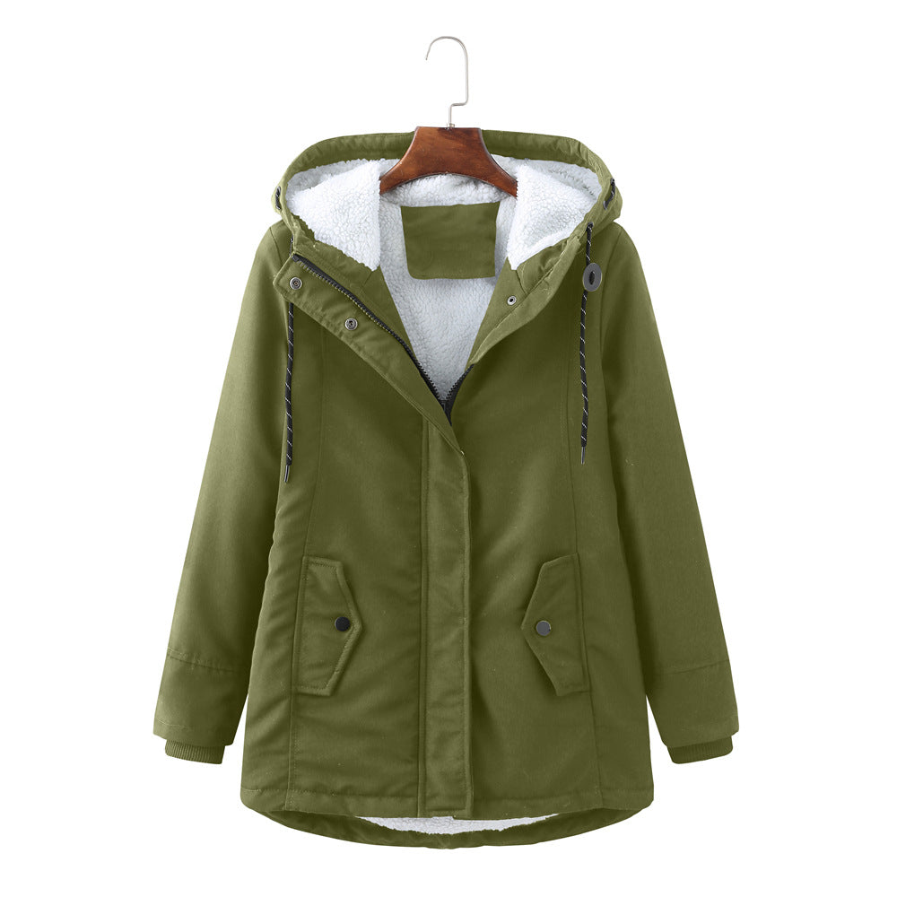 Ladies Hooded Lambswool Parka