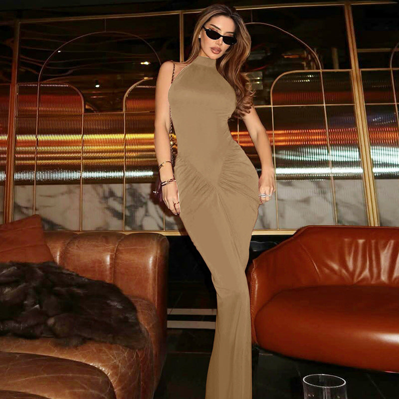 Women's Sleeveless Pleated Dress with Back Zipper – Lightweight Casual Sundress - Shop One Place