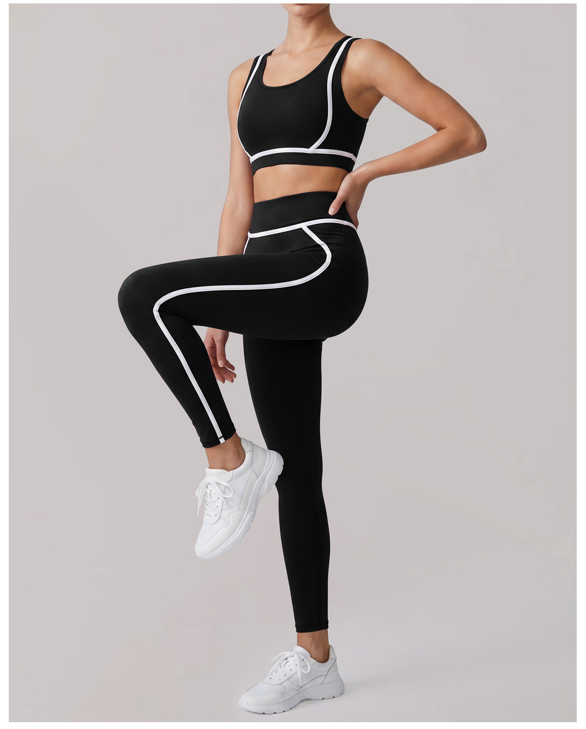 Nude Feel Exercise Yoga Clothes Women High Sense Waistcoat Top Shockproof Bra Running Tights Three Piece Sets  Shop One Place