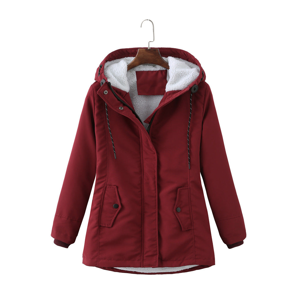 Ladies Hooded Lambswool Parka