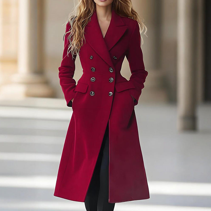 Double Breasted Long Wool Coat