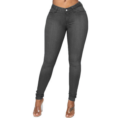 High Elastic Denim Jeans Plus Size  Shop One Place