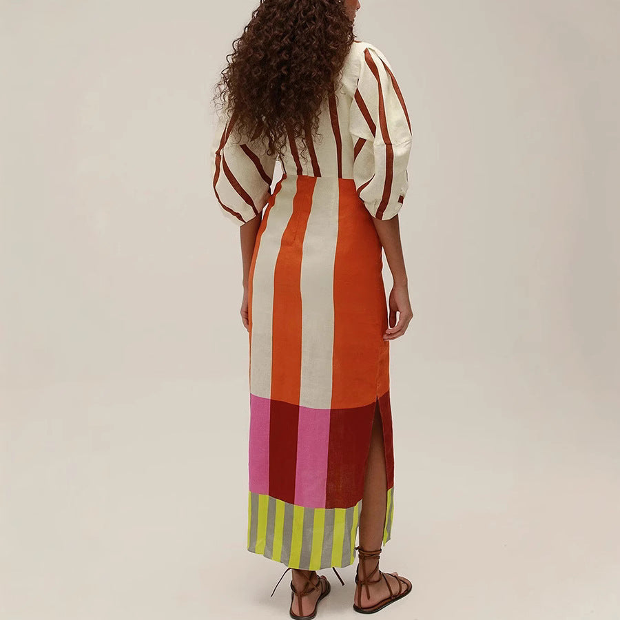 Gaia Printed Linen Dress  Shop One Place