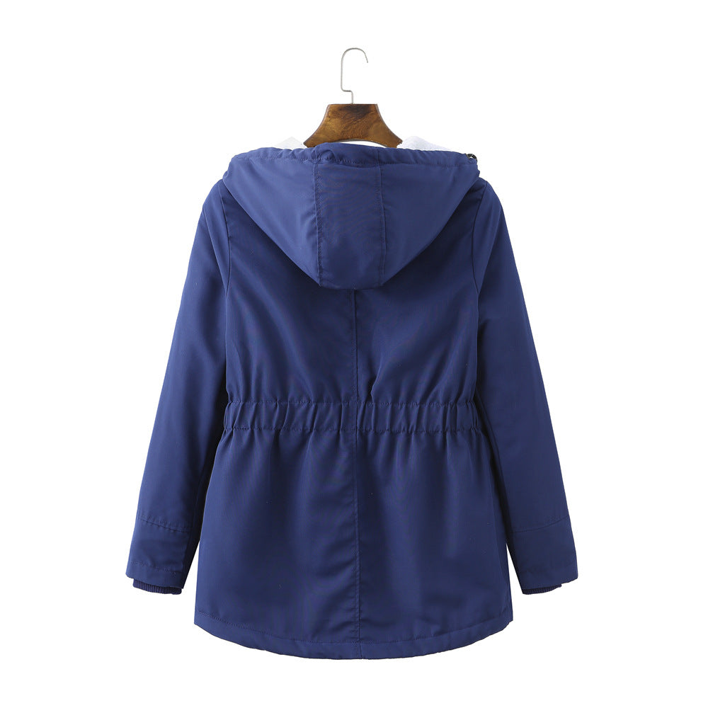 Ladies Hooded Lambswool Parka