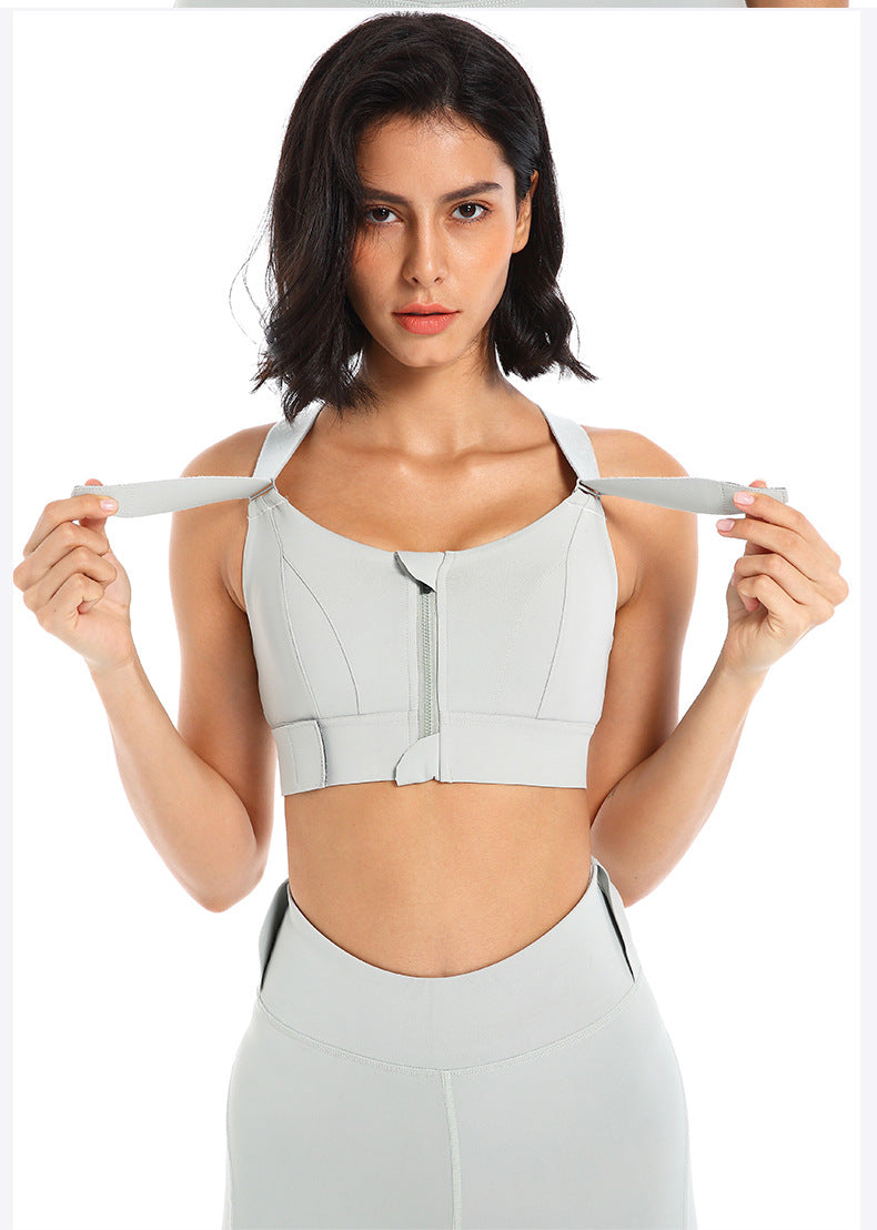 Zipper Sports Underwear Women High Strength Shockproof Running Yoga Beautiful Vest Seamless Push up Workout Bra Bra  Shop One Place