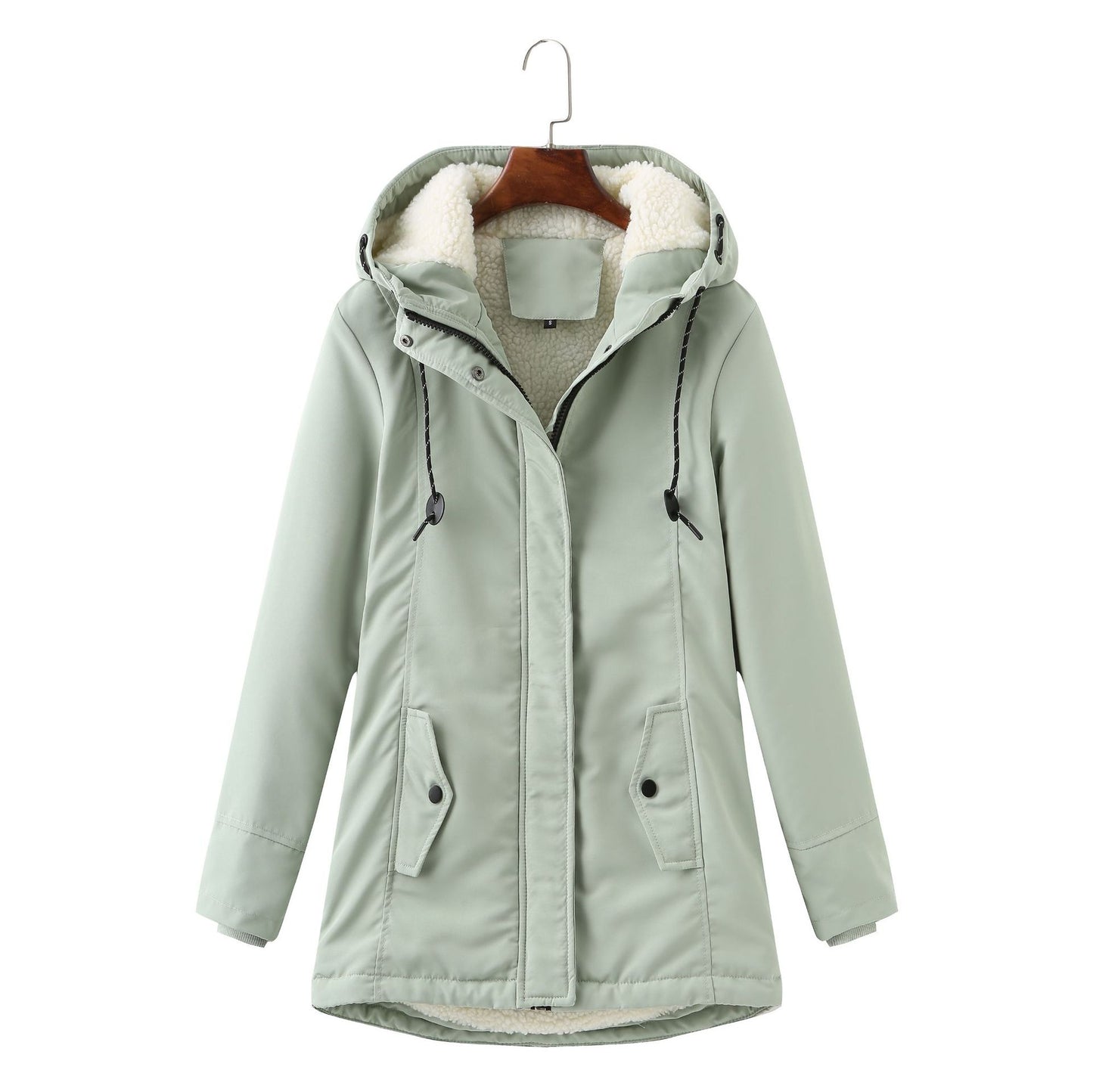 Ladies Hooded Lambswool Parka