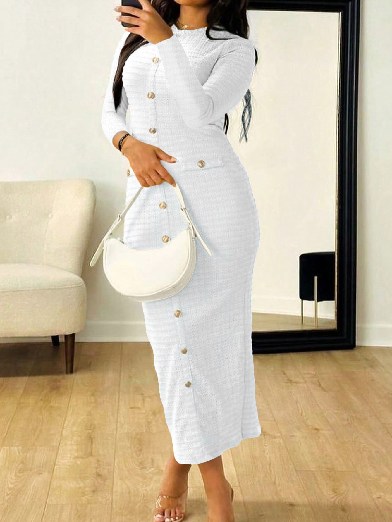 Women’s Autumn Elegant High-Grade Sheath Maxi Dress  Shop One Place