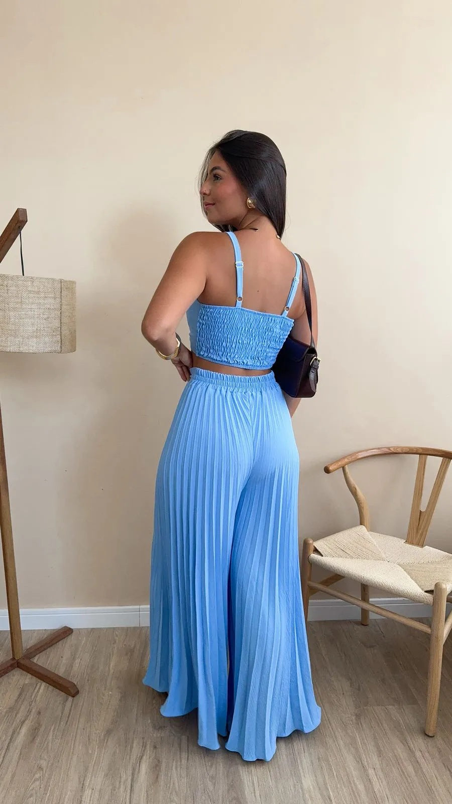 Women’s Two-Piece Set – Camisole Top & Pleated Wide-Leg Pants Outfit for Casual Chic Style  Shop One Place