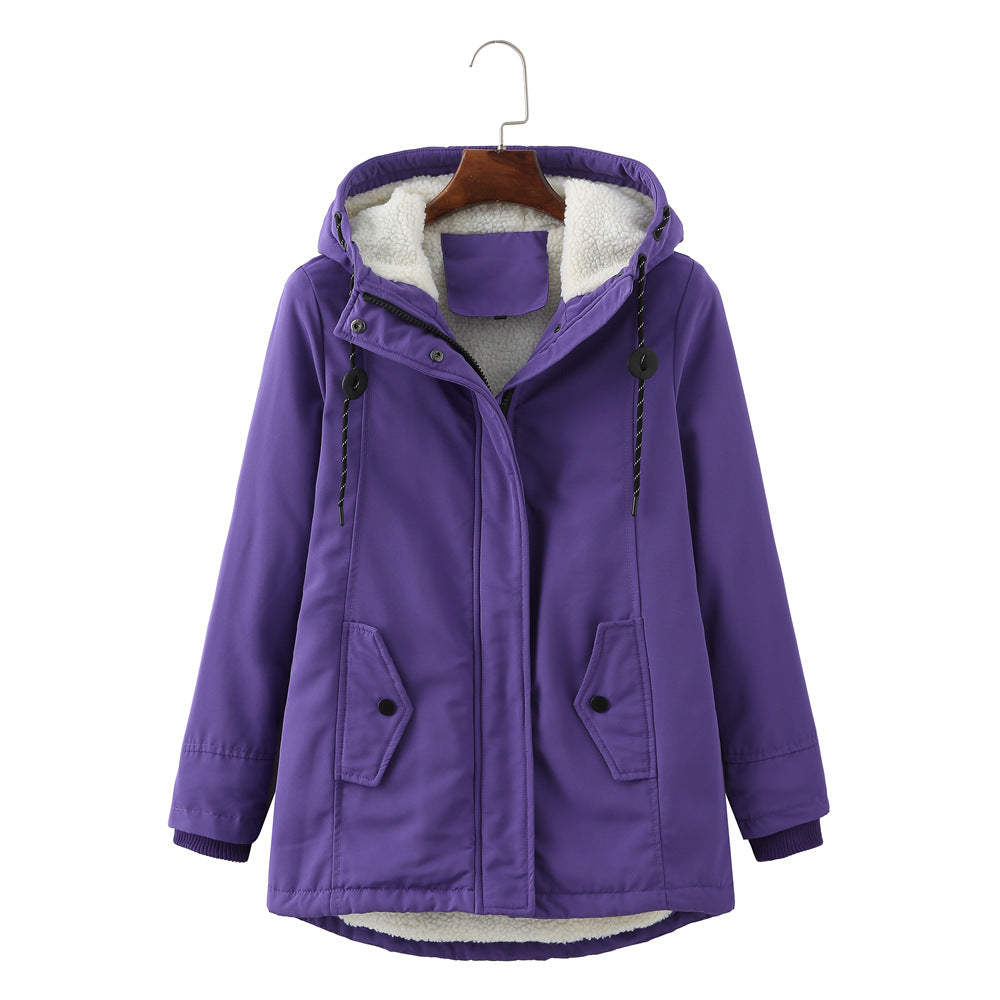 Ladies Hooded Lambswool Parka