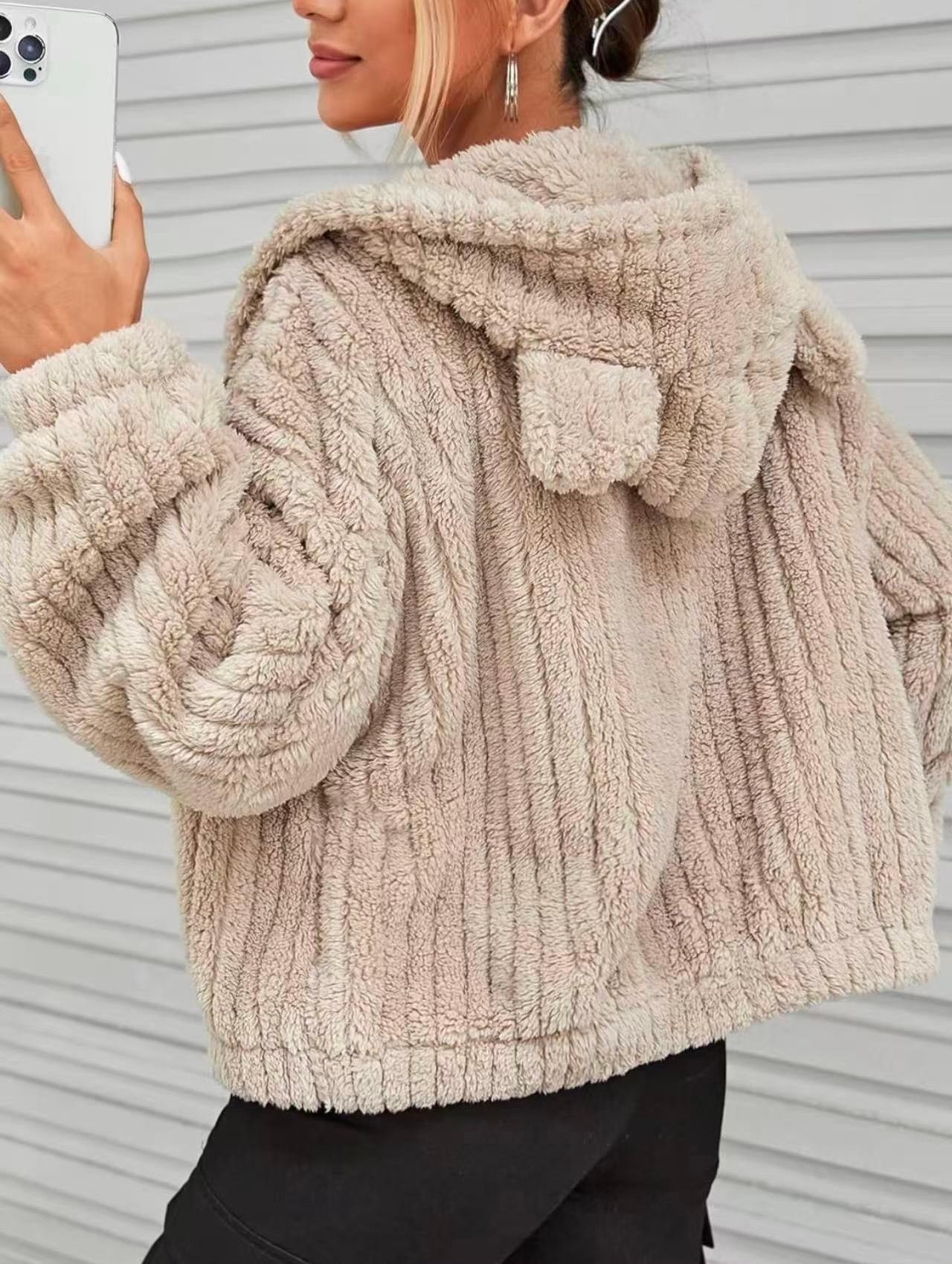 Plush Teddy Ear Zip Coat  Shop One Place
