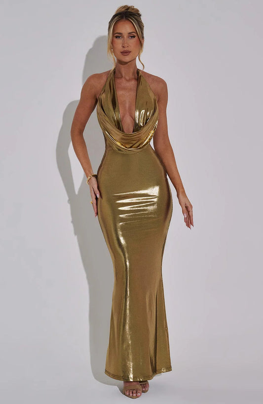 Tight Swing Collar Halter neck Sheath Mini/Maxi Dress  Shop One Place