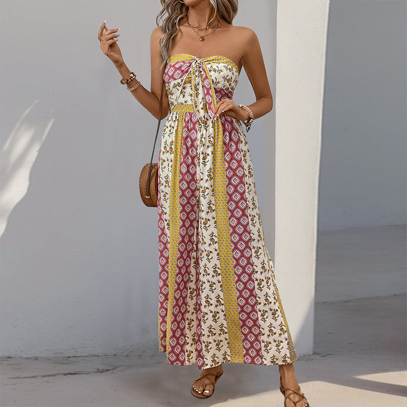 Summer Ethnic Print Jumpsuit – Sleeveless Wide Leg Tub Top One-Piece  Shop One Place