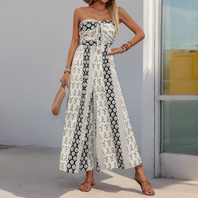 Summer Ethnic Print Jumpsuit – Sleeveless Wide Leg Tub Top One-Piece  Shop One Place