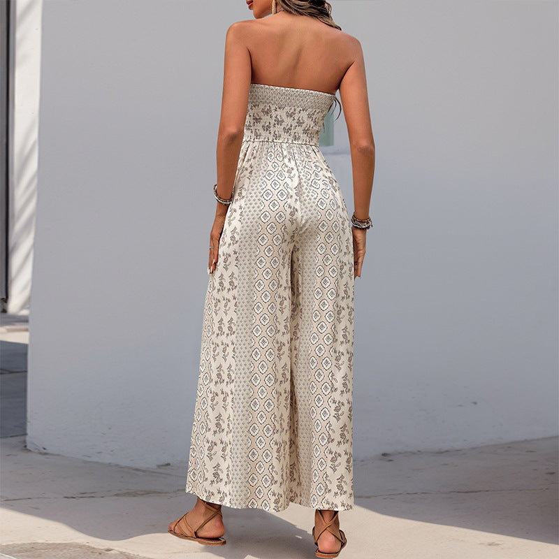 Summer Ethnic Print Jumpsuit – Sleeveless Wide Leg Tub Top One-Piece  Shop One Place