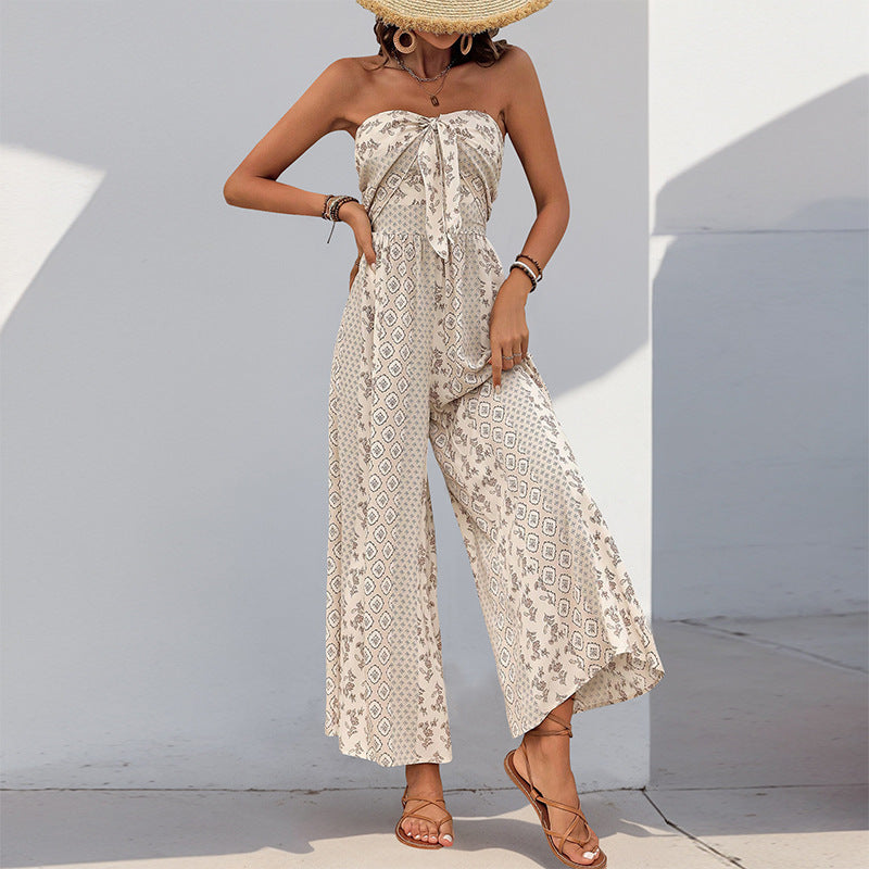 Summer Ethnic Print Jumpsuit – Sleeveless Wide Leg Tub Top One-Piece  Shop One Place