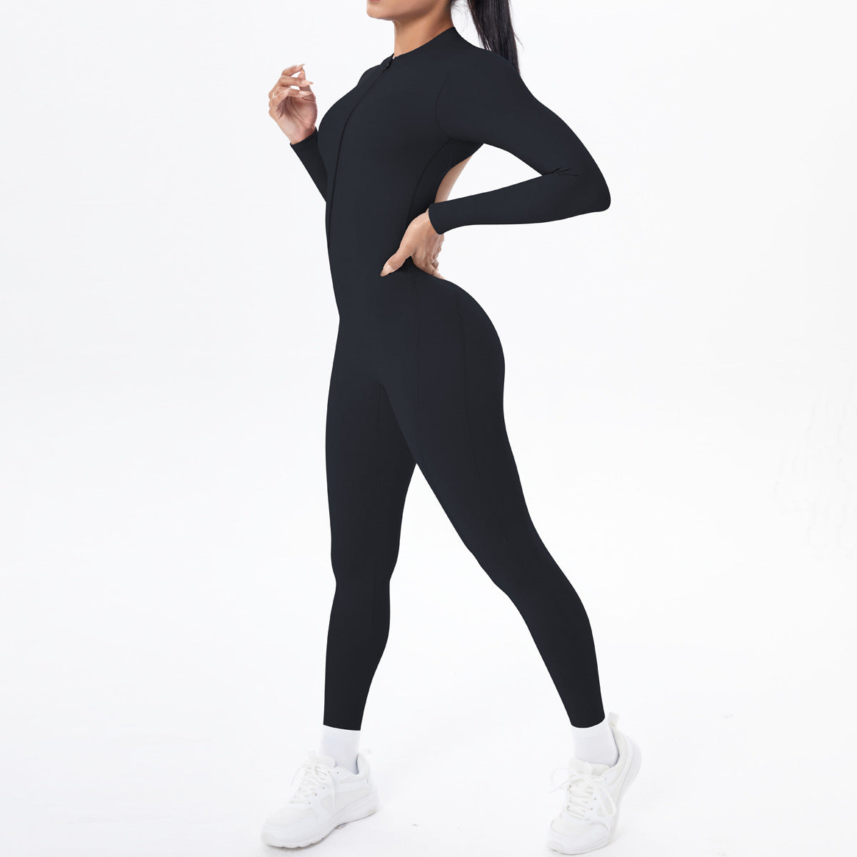 Long Sleeve Yoga Zipper One Piece  Shop One Place