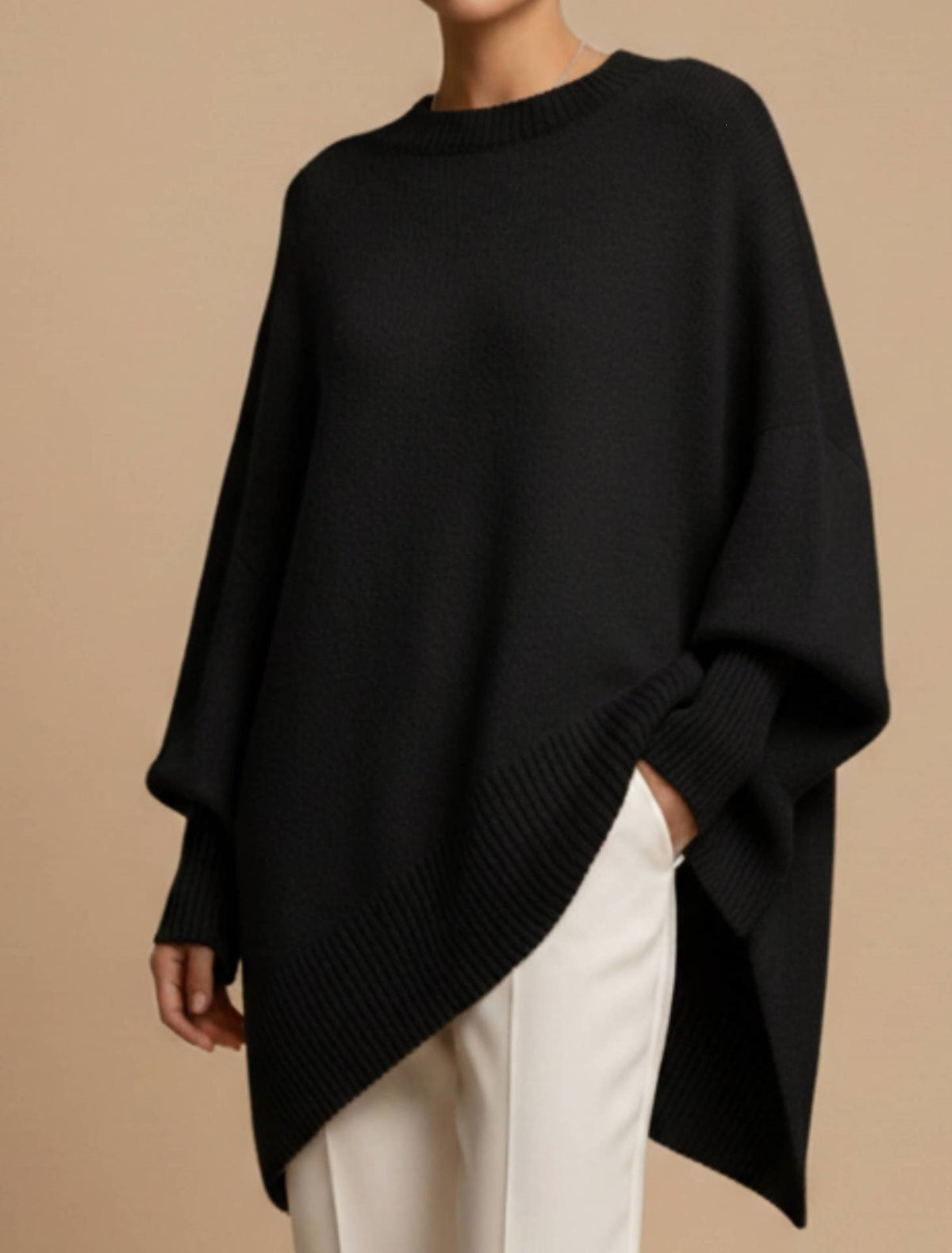 Women's Oversized Crew Neck Wool Blend Sweater – view 8