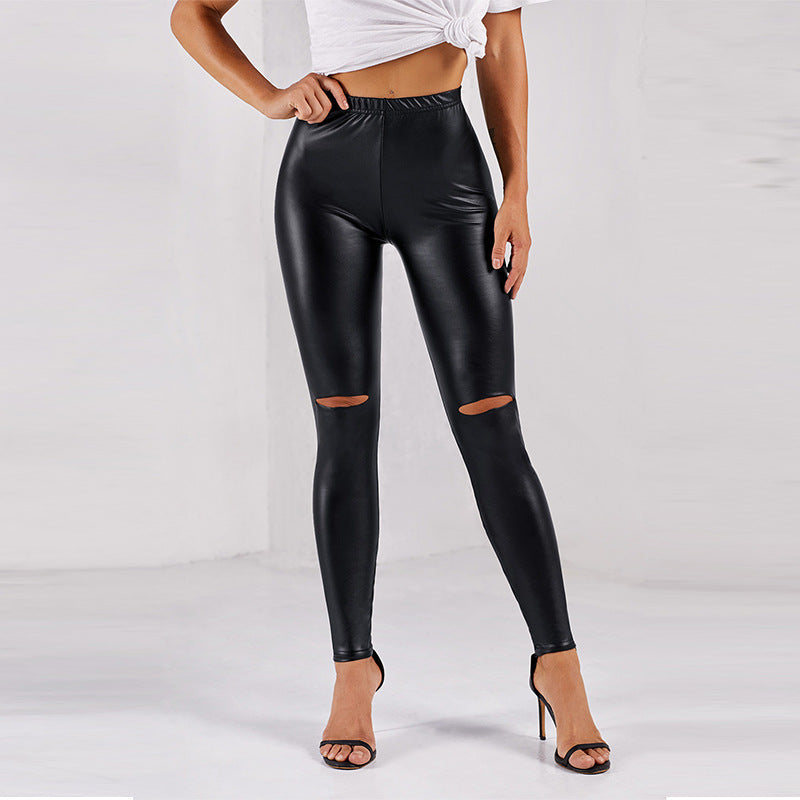 Animal Print Tight Skinny Faux Leather Leggings