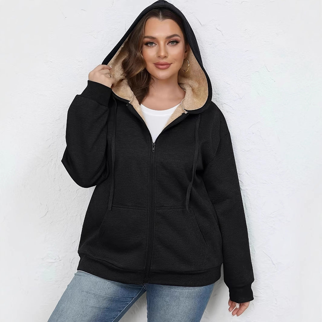 Winter Warm Plush Hoodie Coat