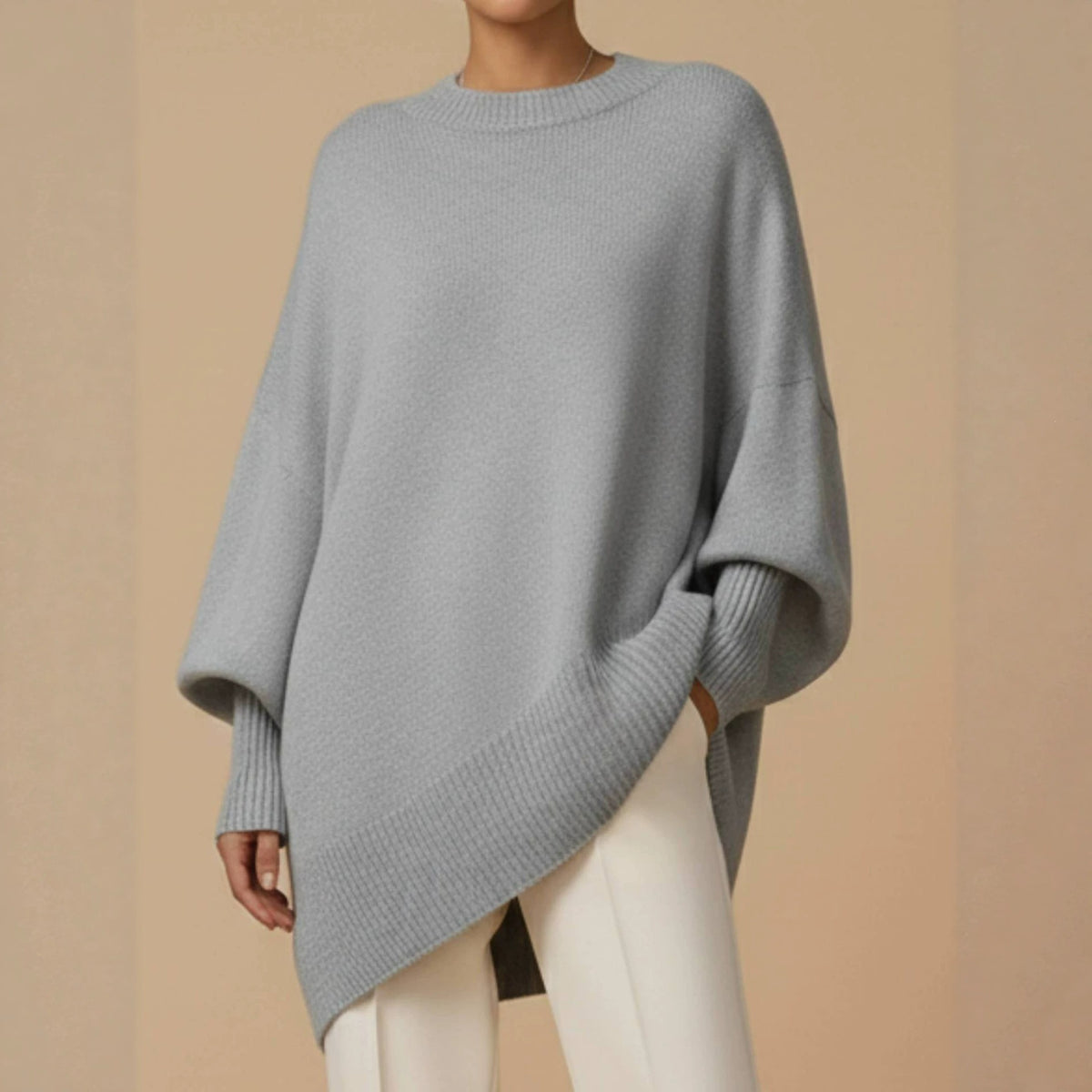 Women's Oversized Crew Neck Wool Blend Sweater – view 2