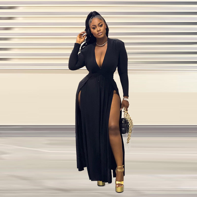 Plus Size V-Neck Sexy Stitching Party Dress  Shop One Place