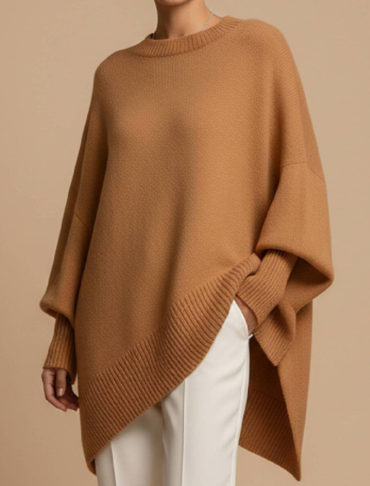 Women's Oversized Crew Neck Wool Blend Sweater – view 7