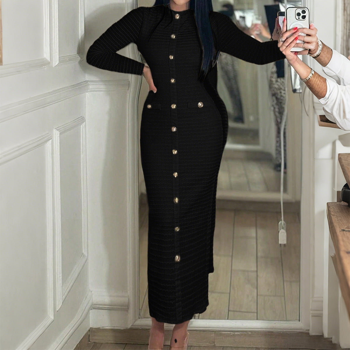 Women’s Autumn Elegant High-Grade Sheath Maxi Dress  Shop One Place