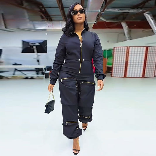 Arrival Women Waist Cargo Overalls Metal Zipper Bread Bag Casual Trousers  Shop One Place