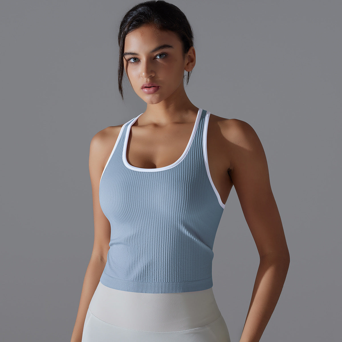 Yoga Beauty Back Sports Breathable Stripe Top