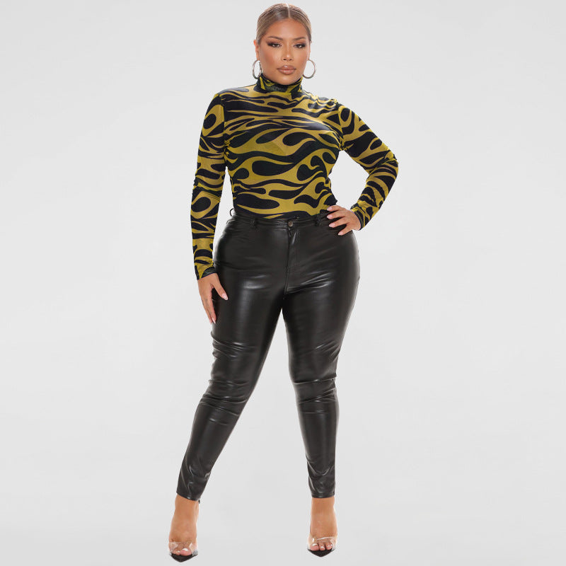 Spring Printed Long Sleeve Jumpsuit