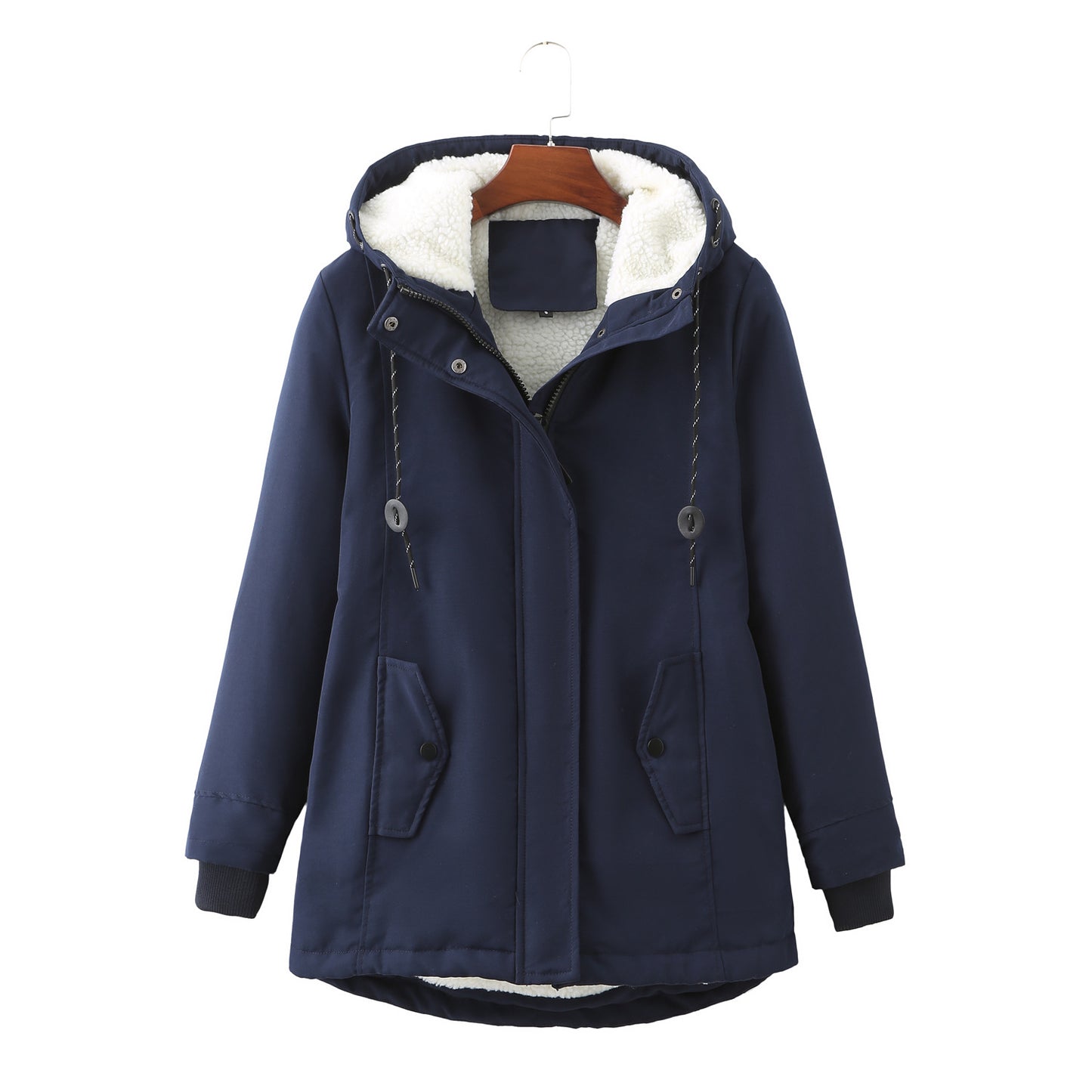 Ladies Hooded Lambswool Parka