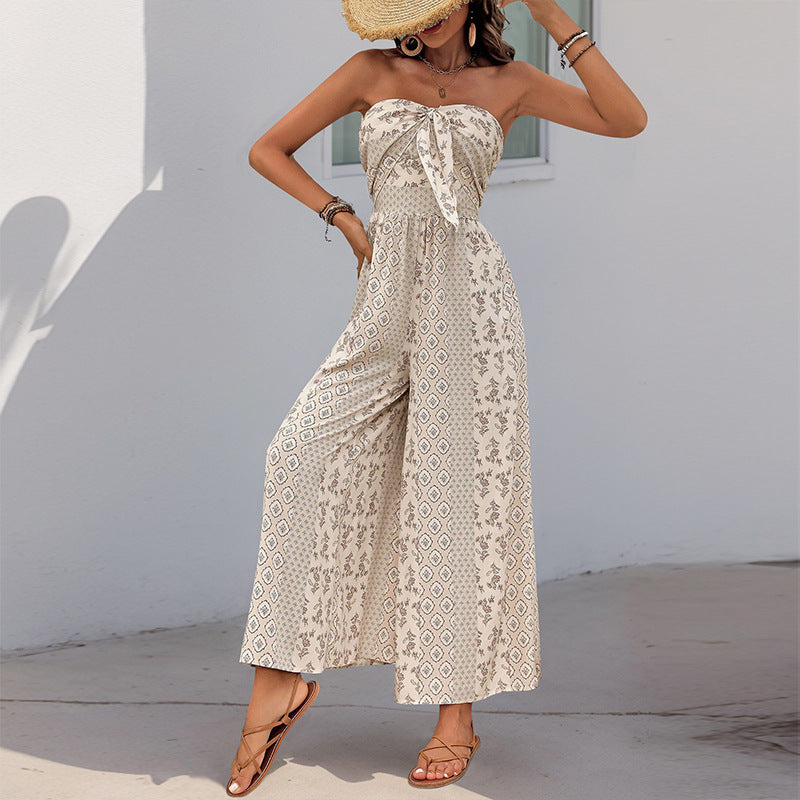 Summer Ethnic Print Jumpsuit – Sleeveless Wide Leg Tub Top One-Piece  Shop One Place