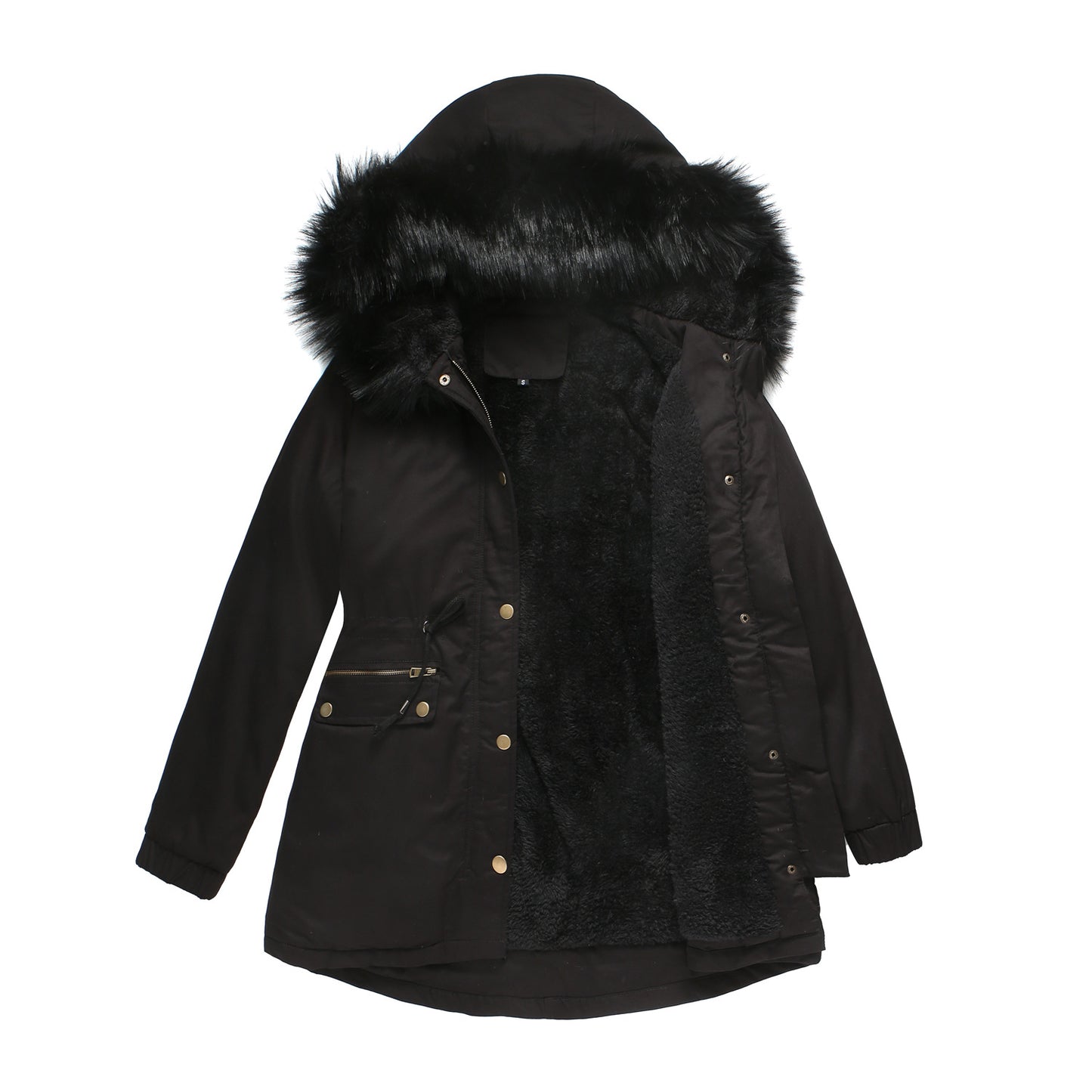 Women's Fleece-Lined Fur Collar Parka