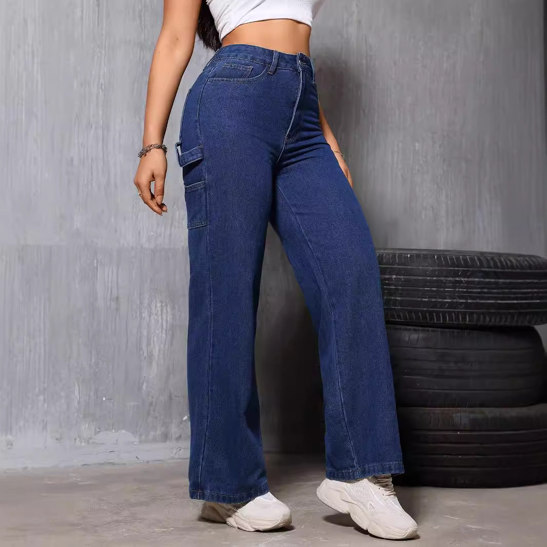 High Waist Retro Straight Jeans