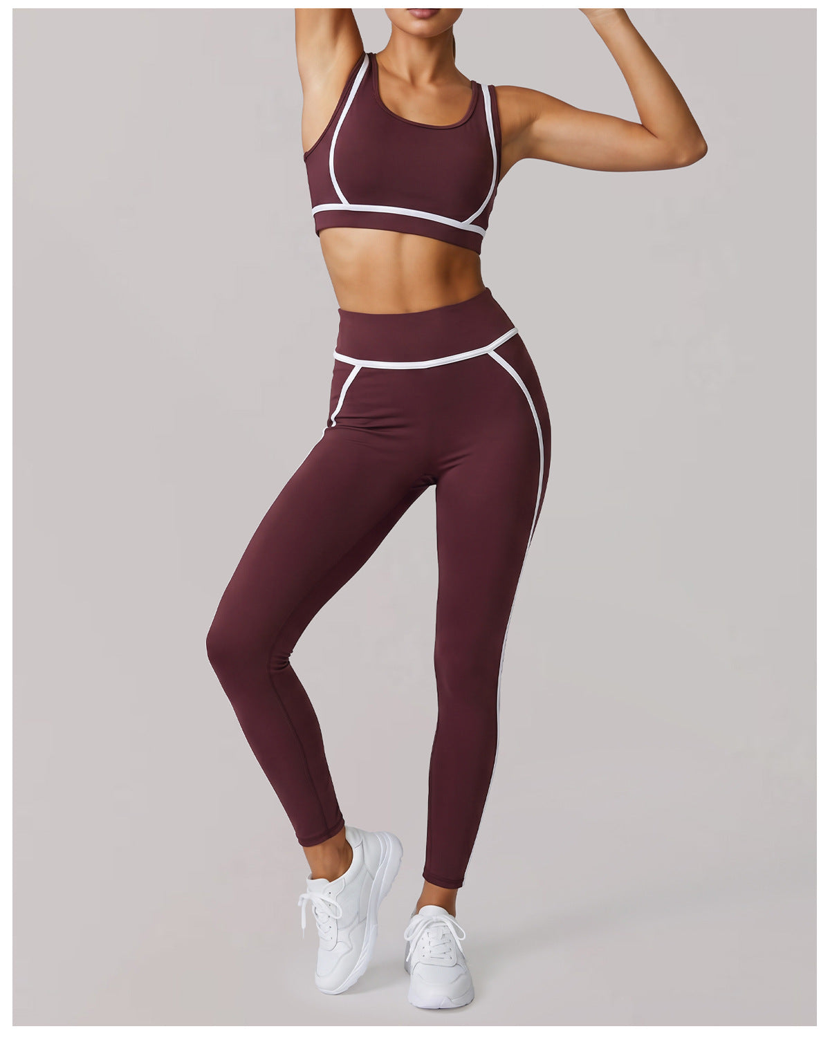 Nude Feel Exercise Yoga Clothes Women High Sense Waistcoat Top Shockproof Bra Running Tights Three Piece Sets  Shop One Place