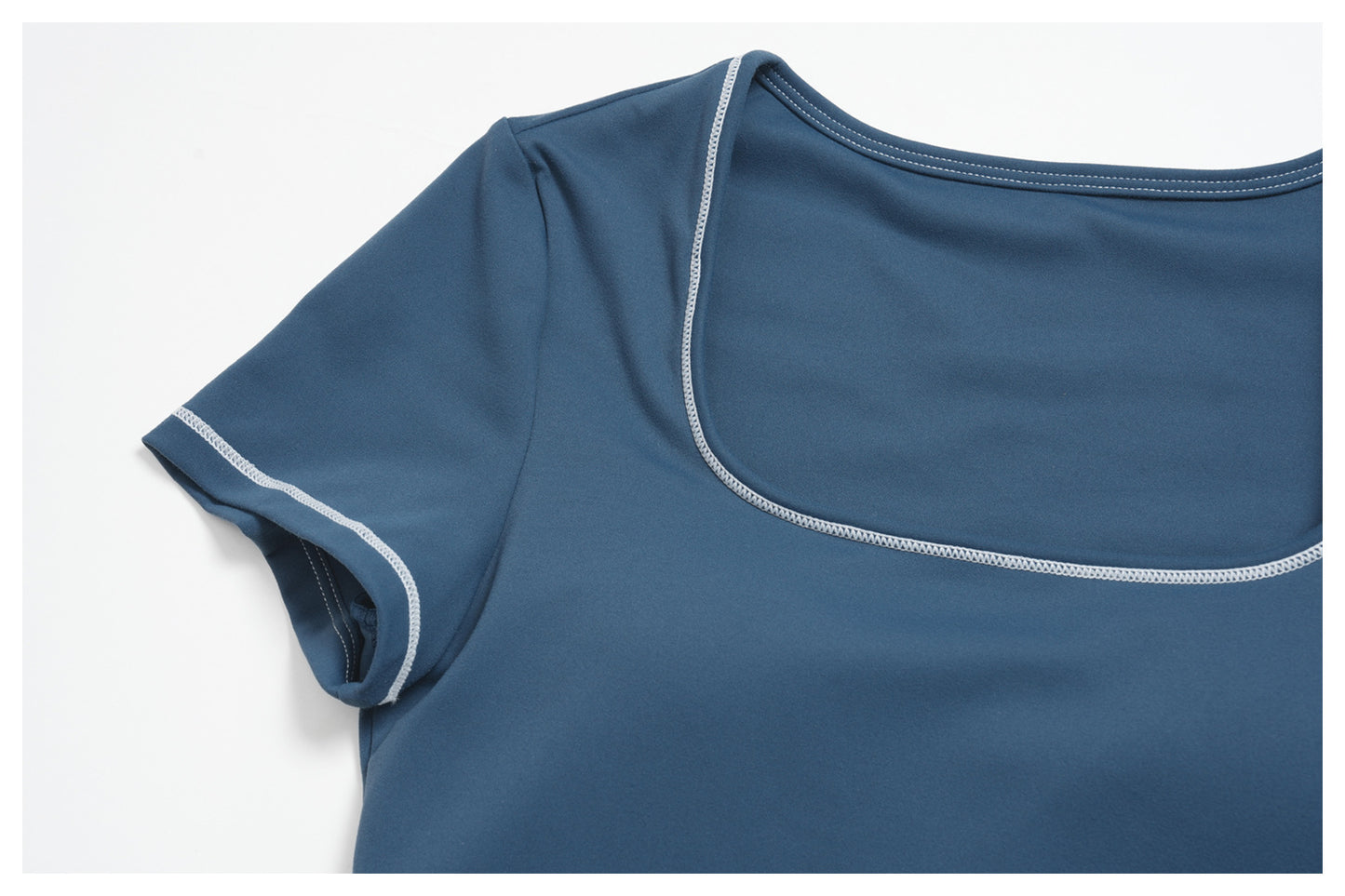 Yoga Short Sleeve Tight Fitting Cropped Outfit Contrast Color Outerwear Sports Short Sleeve Quick Drying Workout Yoga Top  Shop One Place