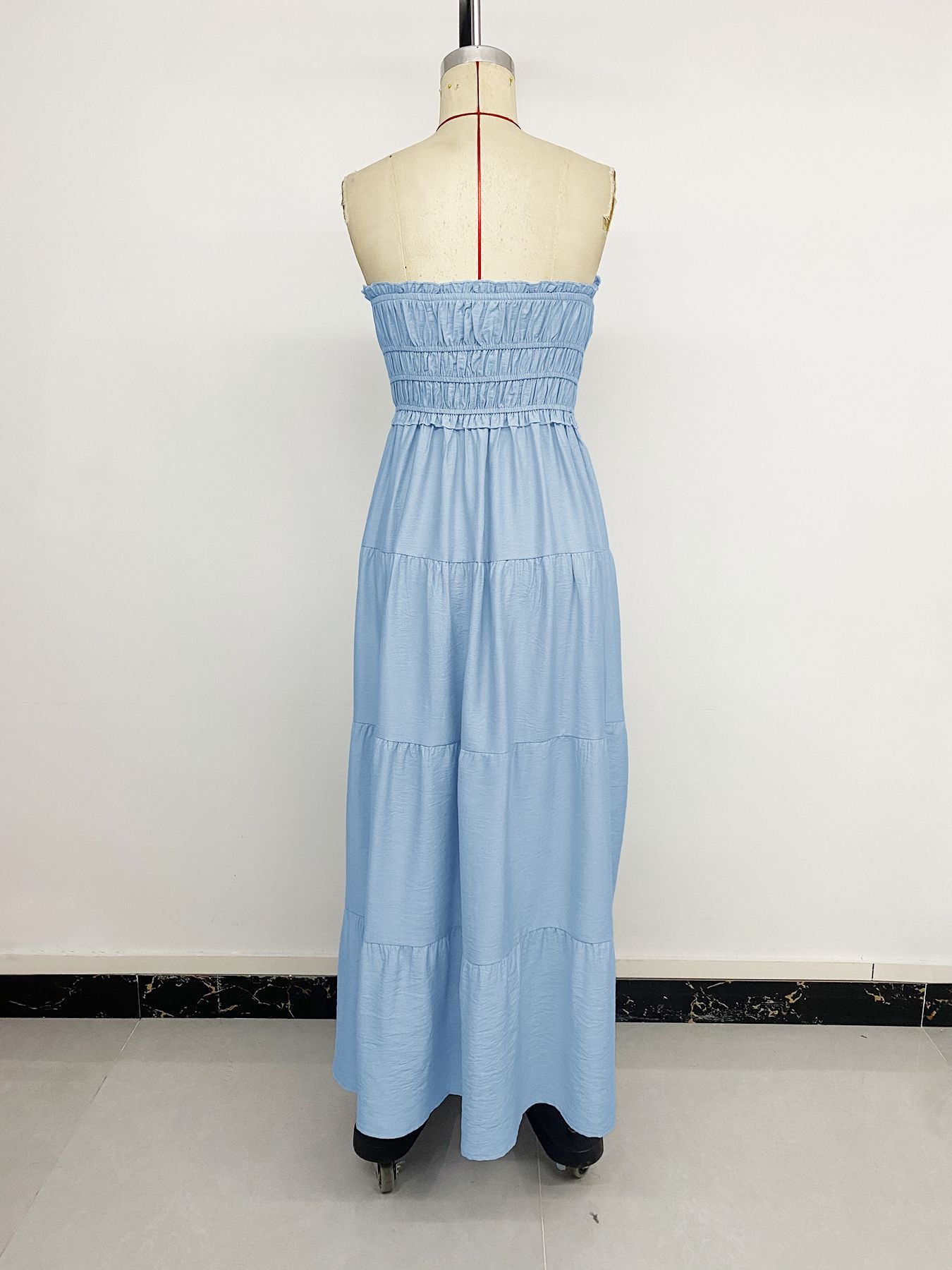 Women Clothing Tube Top Long Dress Summer Elegant off the Shoulder Ruffled Backless Dress  Shop One Place