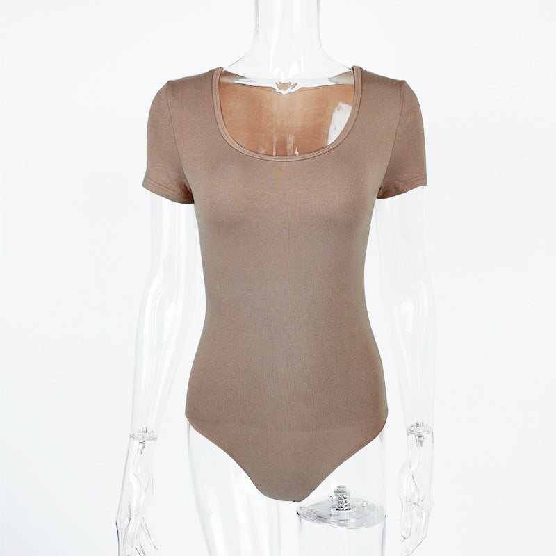 Fall Trendy Women Clothing Sexy Slim Fit Rayon U Neck Long Sleeved Adult Bodysuit  Shop One Place