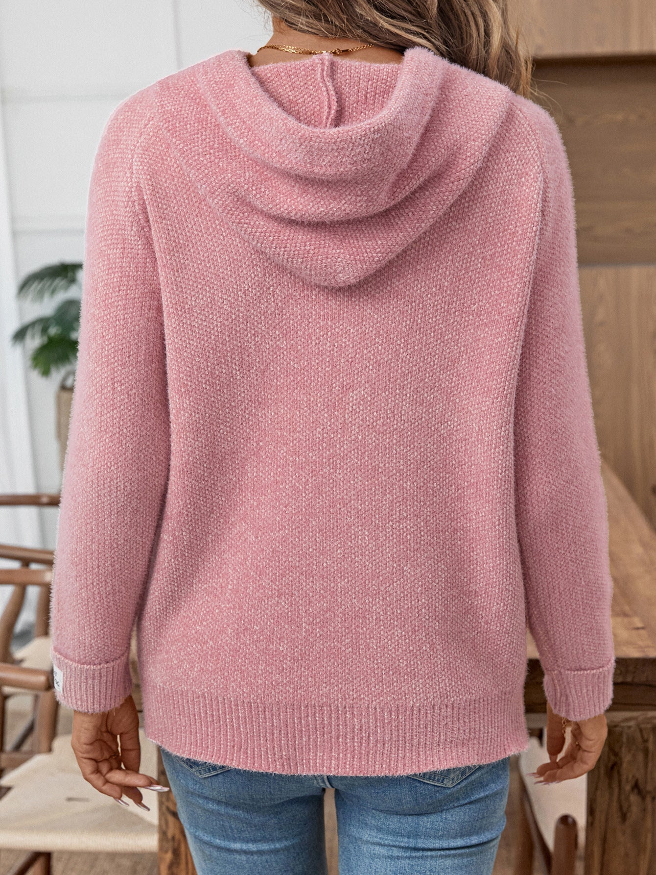 Lazy Mink like Wool Hooded Sweater  Shop One Place