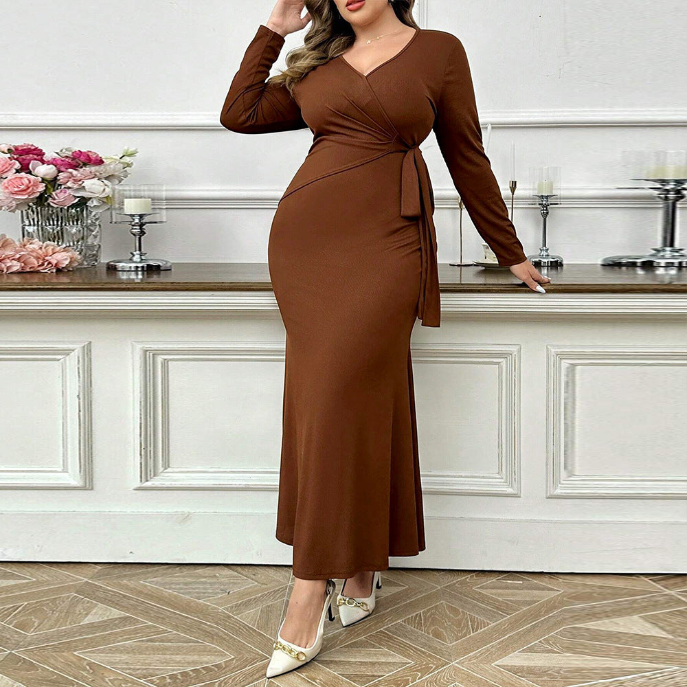 Plus Size Lady Simplicity Ankle Length Dress