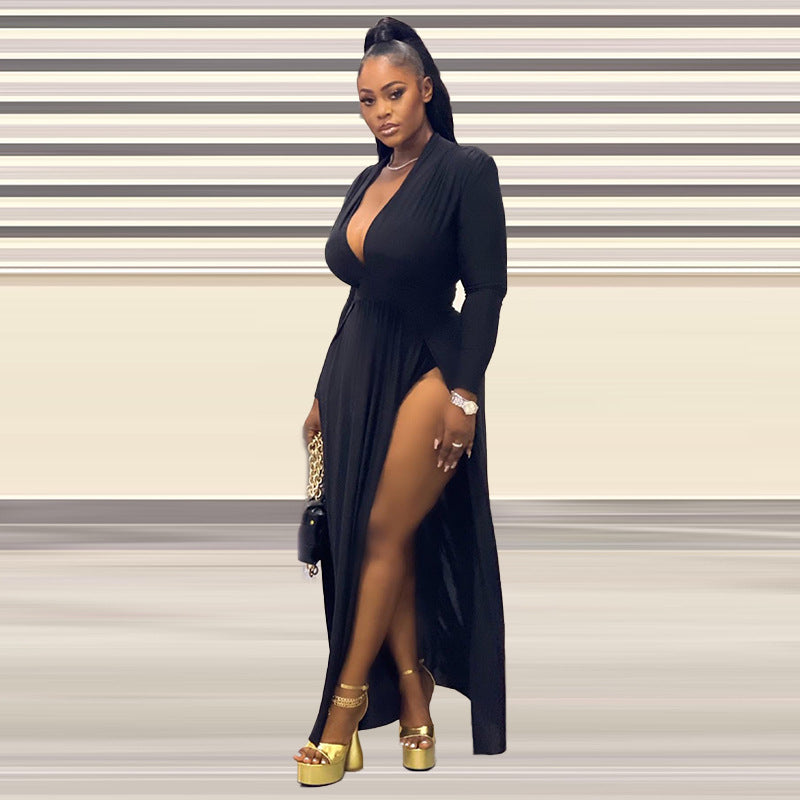 Plus Size V-Neck Sexy Stitching Party Dress  Shop One Place