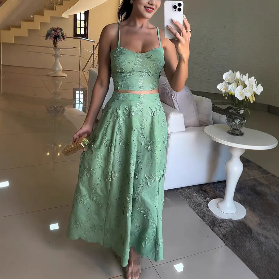 Suspender Top Lace Casual Holiday Skirt Two Piece Sets  Shop One Place