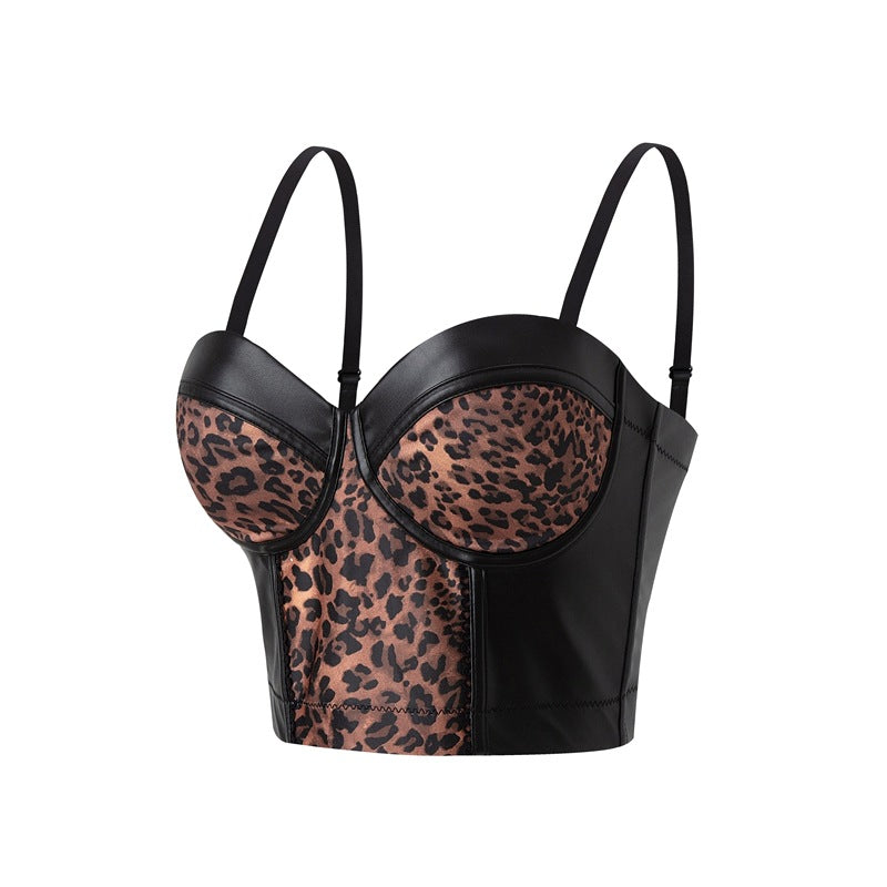 Women’s Faux Leather Corset – Sexy Push-Up Tube Top  Shop One Place