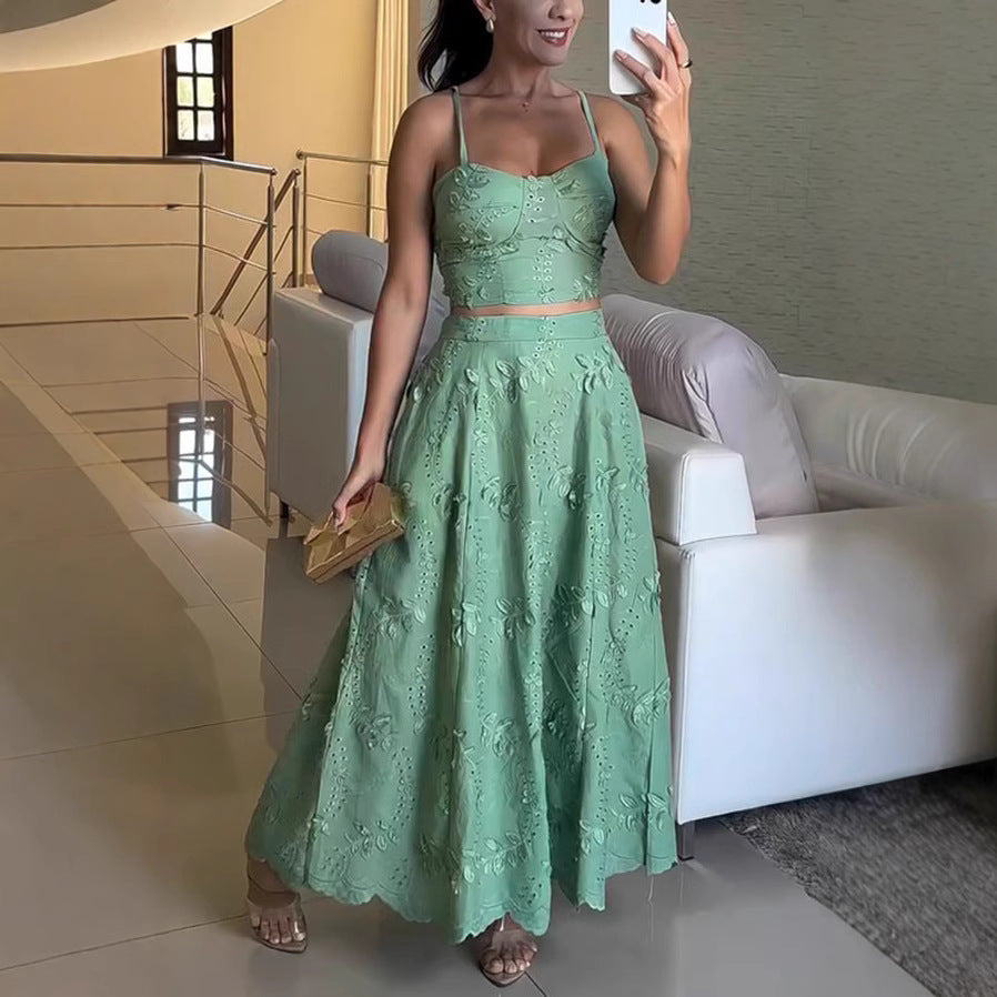 Suspender Top Lace Casual Holiday Skirt Two Piece Sets  Shop One Place